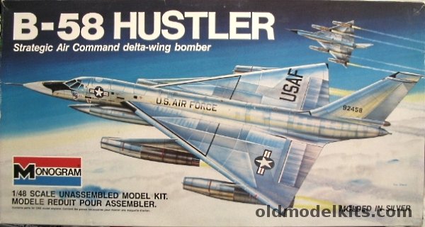 Monogram 1/48 Convair B-58 Hustler SAC Supersonic Bomber, 5704 plastic model kit